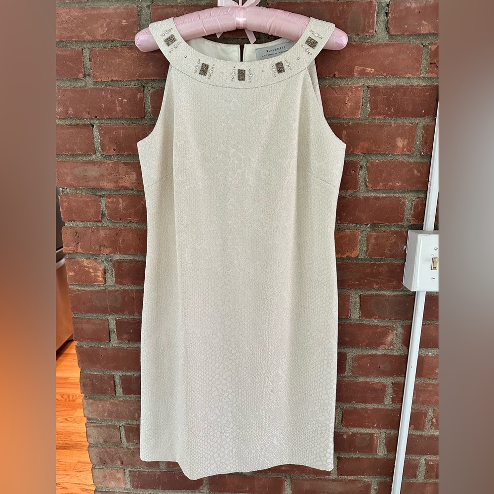 Tahari Ivory Snake Skin dress